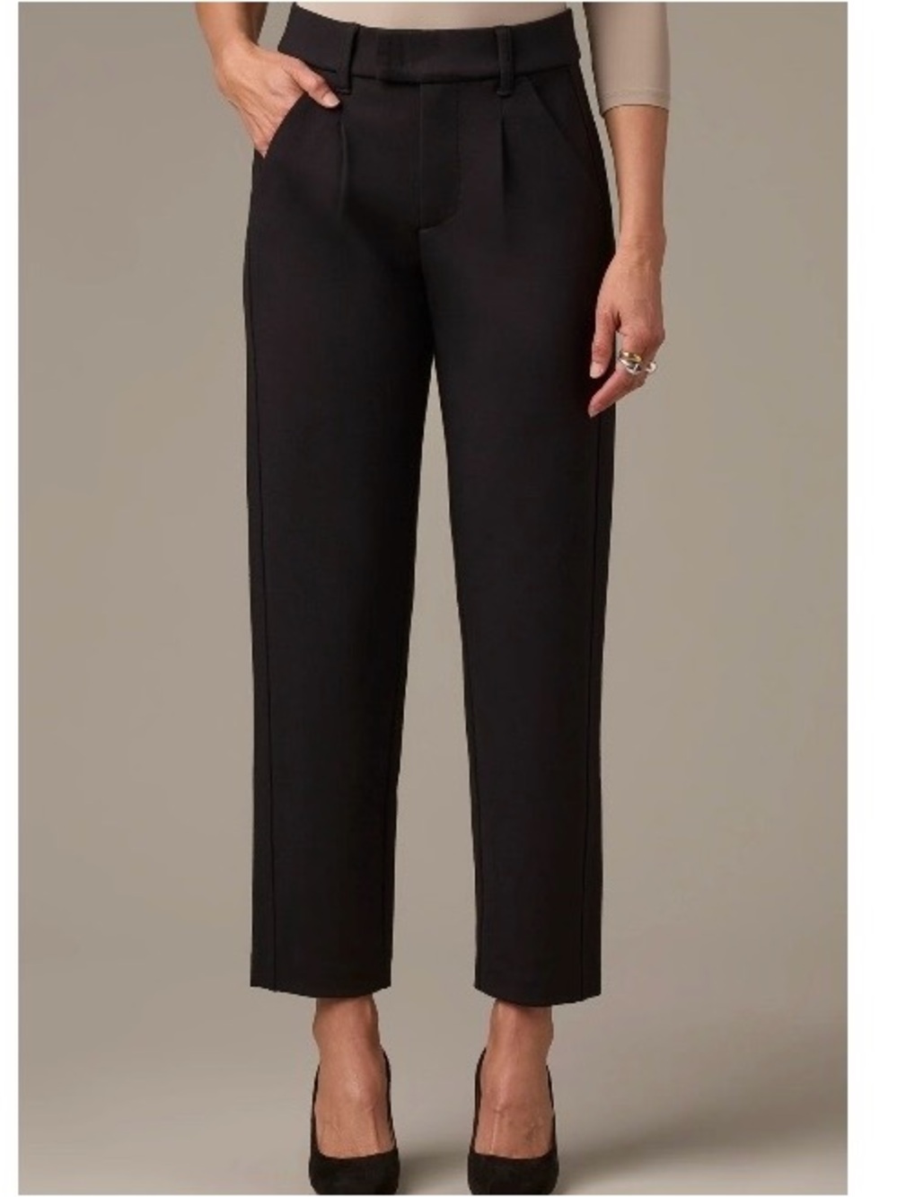 Wit & Wisdom Skyrise Extended Tab Trousers Sleek Black Size 8 Tapered Fit